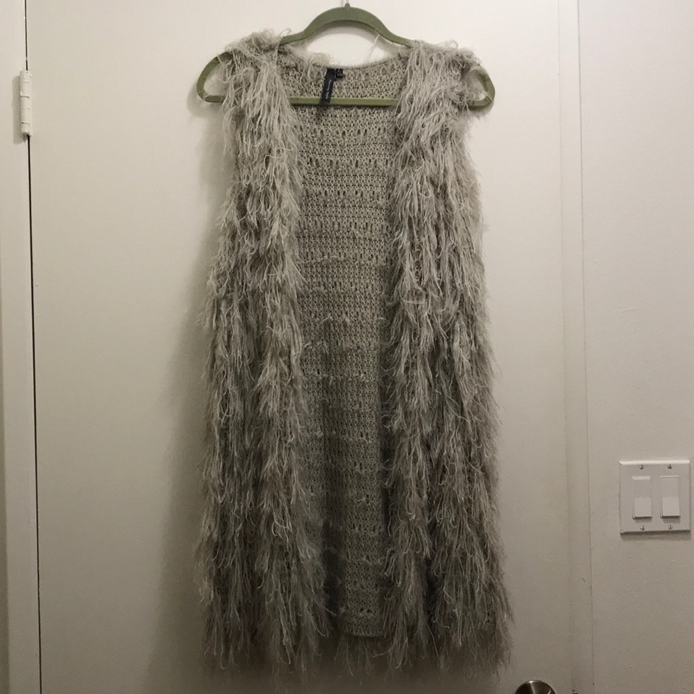 Shaggy grey vest